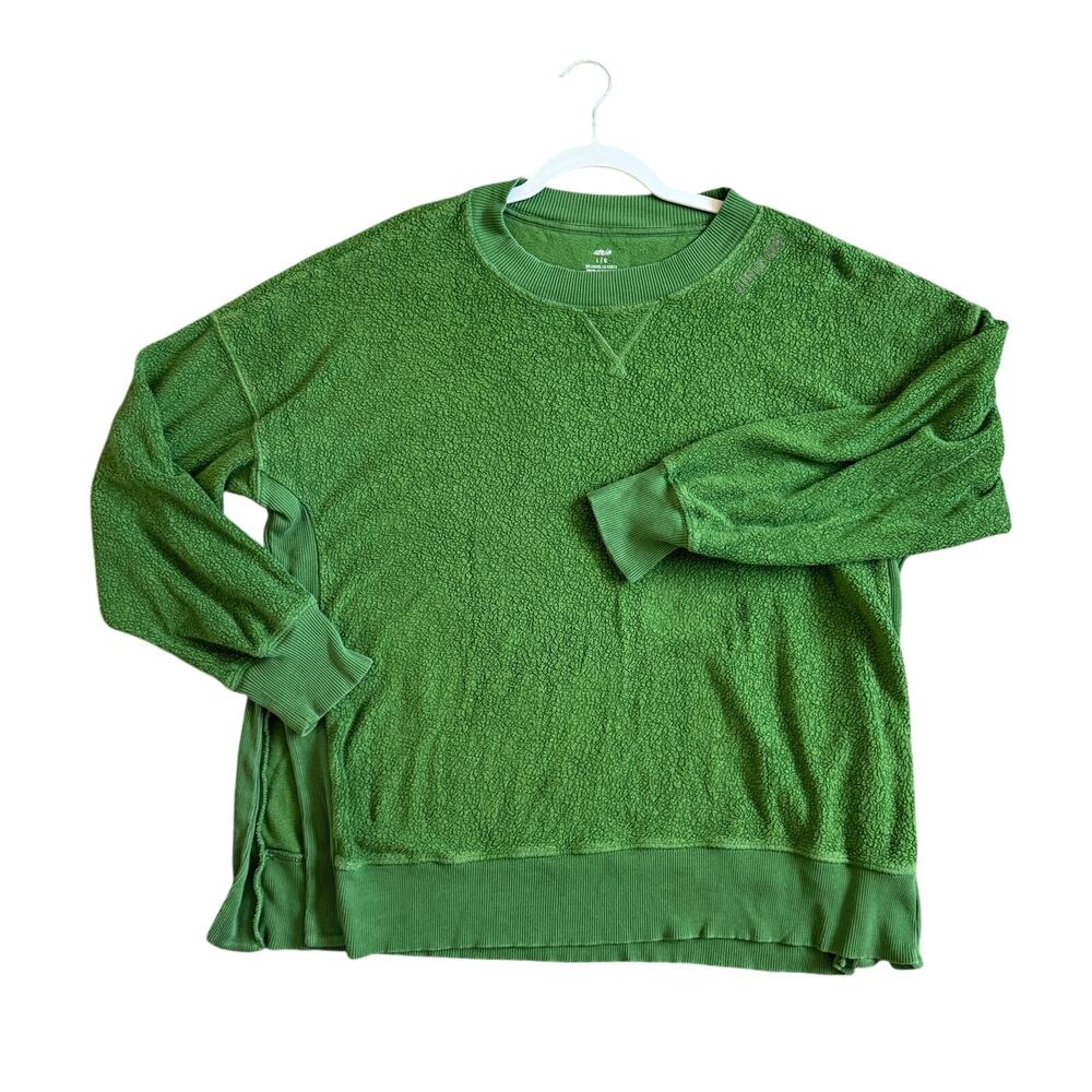 Women's Aerie Cozy Desert A Little Nice Green Crewneck Sweater Christmas Holiday